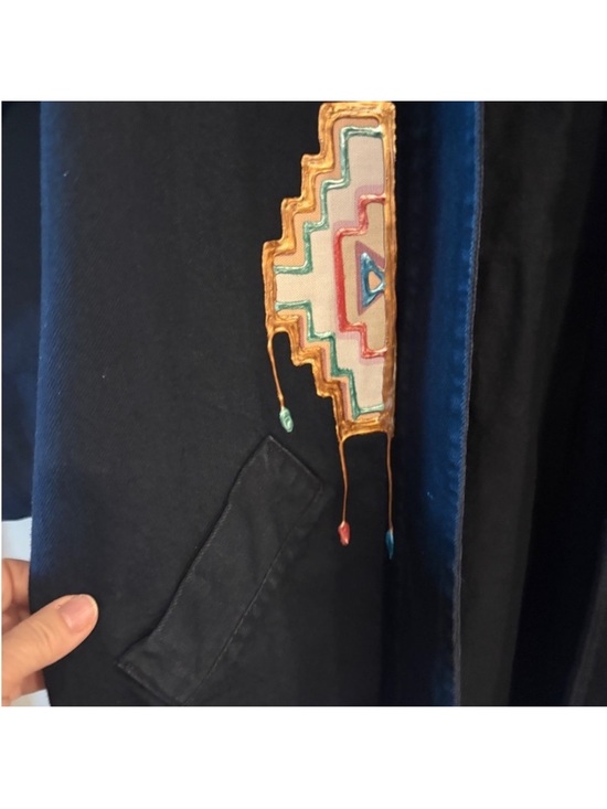 Sundance Hand Painted Southwestern  Boho Western  Oversized Coat Size Small - Picture 8 of 11